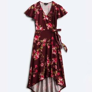 NWT - FORTUNE + IVY Burgundy
Irene Faux Wrap Brushed Knit Maxi Dress